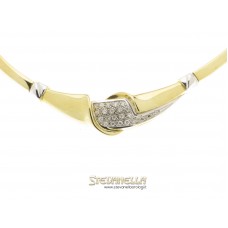 DAMIANI Girocollo oro giallo e bianco 18kt con diamanti carati 0,46 new